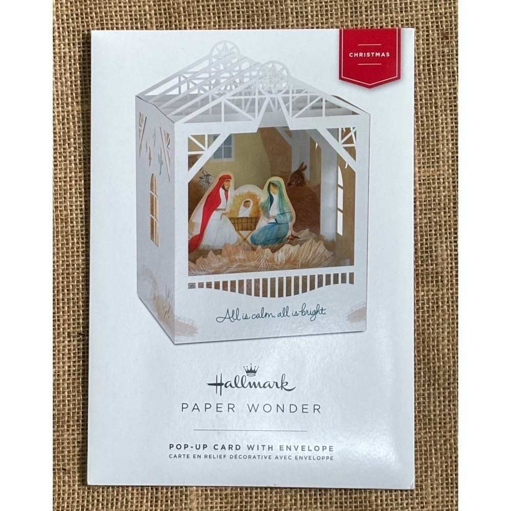 New Hallmark Paper Wonder Pop Up Card Nativity Scene Holy Family Christmas